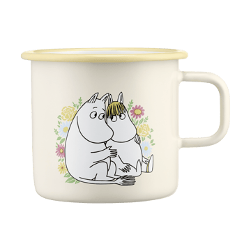 Moomin enamel mug 550 ml - Flowers - Muurla