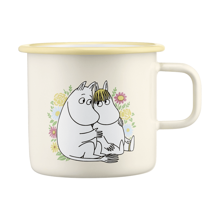 Moomin enamel mug 550 ml - Flowers - Muurla