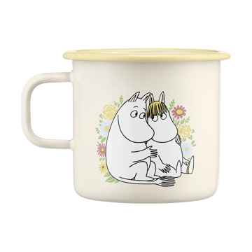 Moomin enamel mug 550 ml - Flowers - Muurla