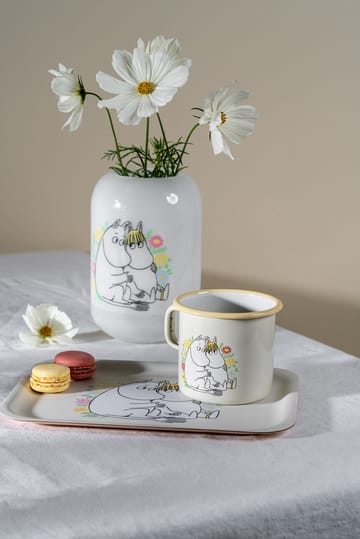 Moomin enamel mug 550 ml - Flowers - Muurla