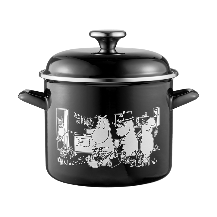 Moomin enamel pot high lid 3.5 L - The Kitchen - Muurla