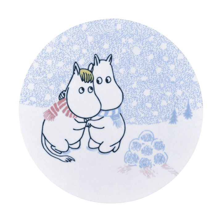 Moomin glass coaster Ø10 cm - Let it snow - Muurla