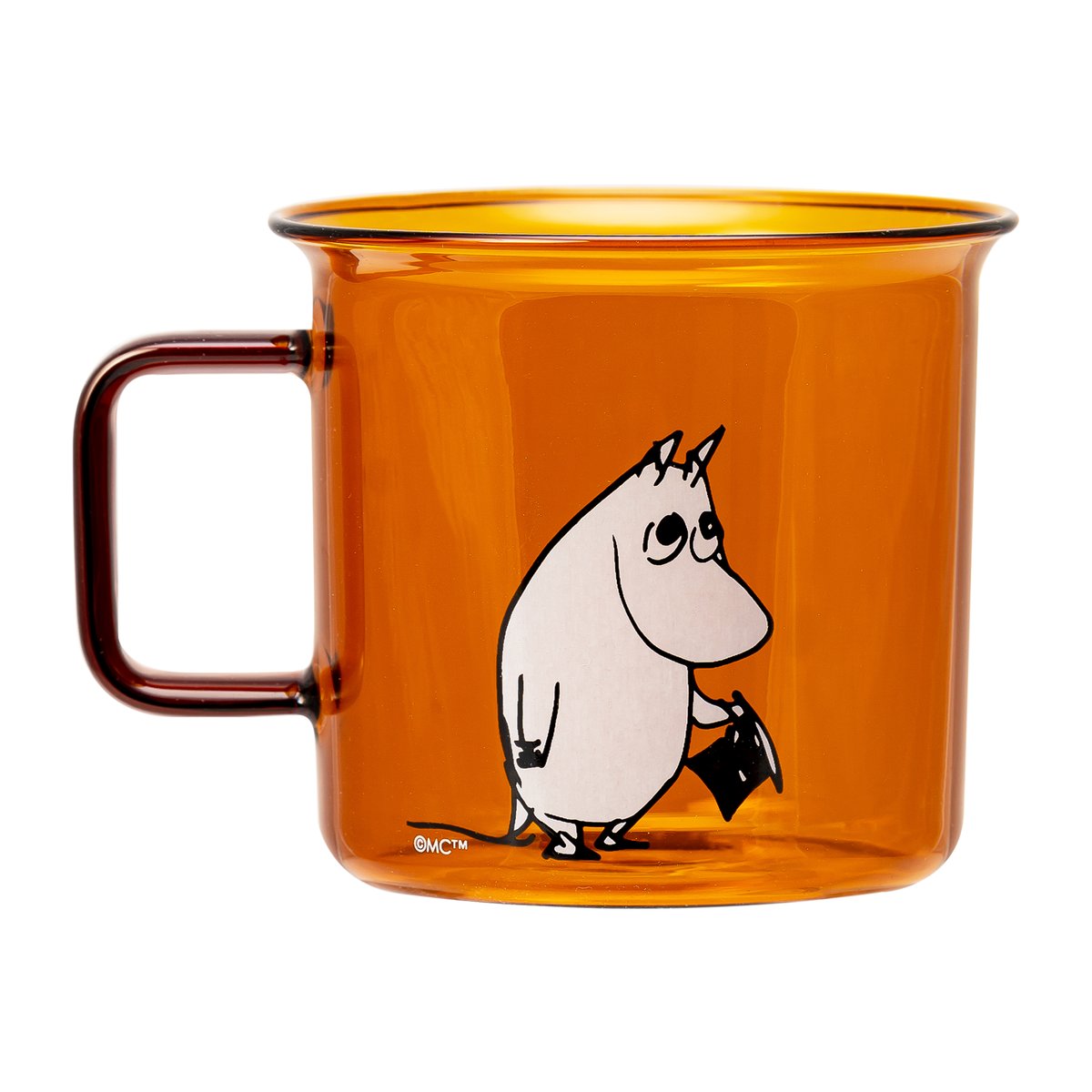 Muurla Moomin pappa glass mug 35 cl Amber | Scandinavian Design | Coffee cups | Orange