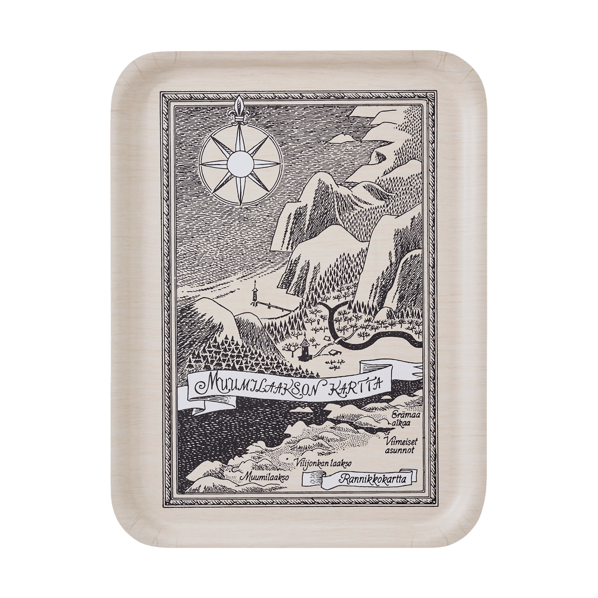 Muurla Moomin tray 32x42 cm Finnish Moominvalley map