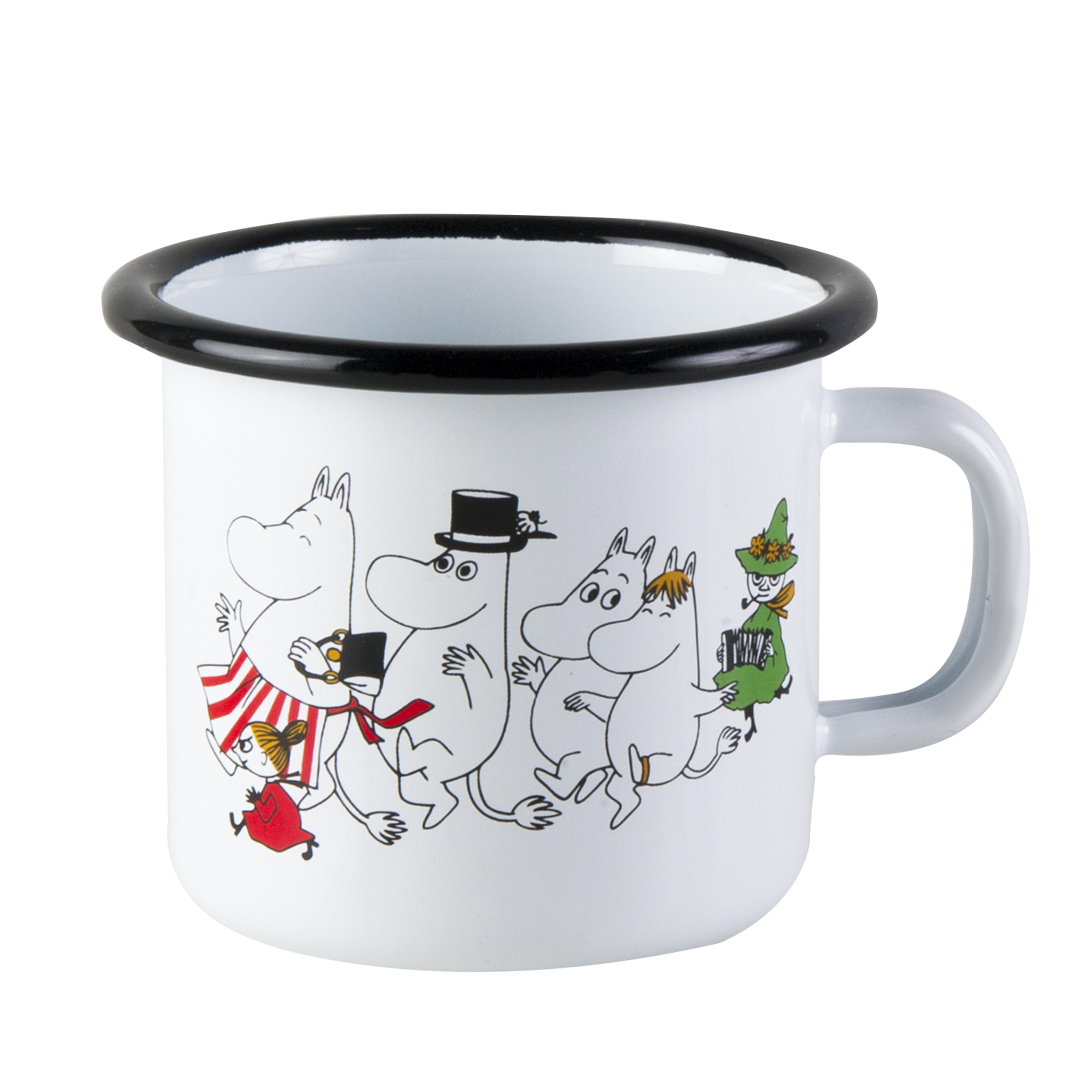 Good Retired Muurla Moomin Garden on Green Enamel Mug, Finland