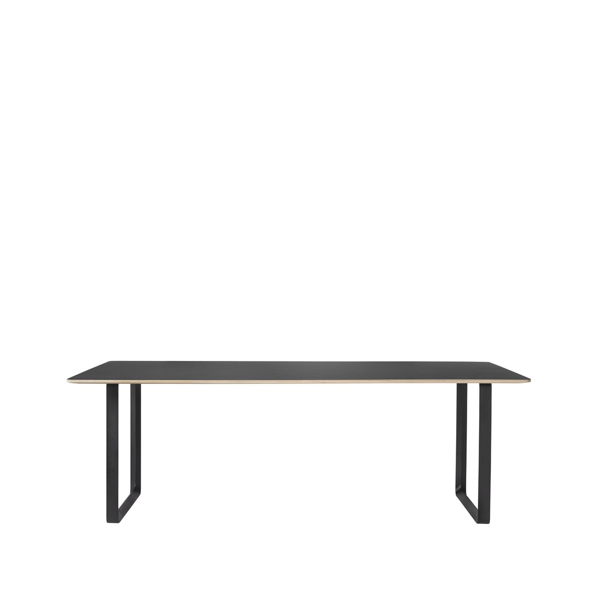 Muuto 70/70 dining table 225x90 cm Black linoleum-Plywood-Black