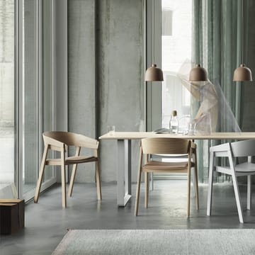 70/70 dining table 225x90 cm - Black linoleum-Plywood-Sand - Muuto