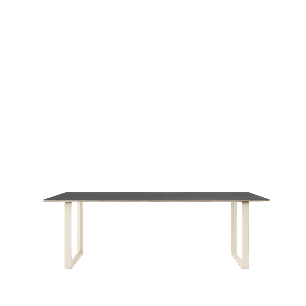 Muuto 70/70 dining table 225x90 cm Black linoleum-Plywood-Sand