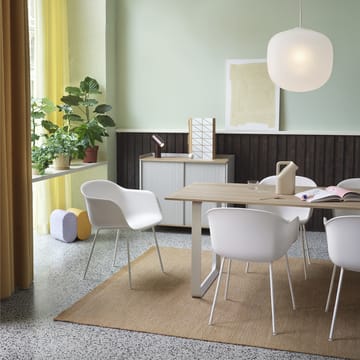 70/70 dining table 225x90 cm - Black linoleum-Plywood-White - Muuto