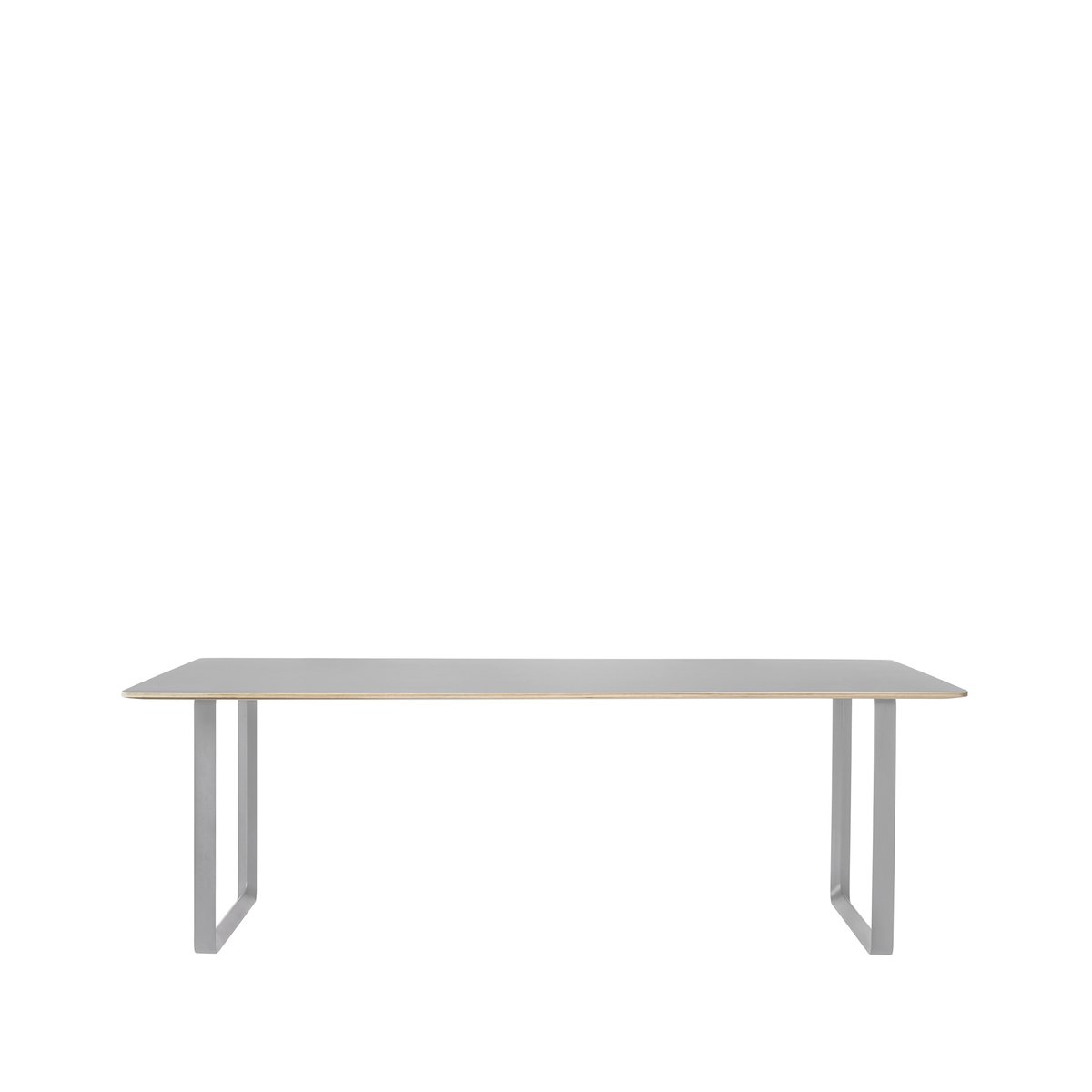 Muuto 70/70 dining table 225x90 cm Grey linoleum-Plywood-Grey