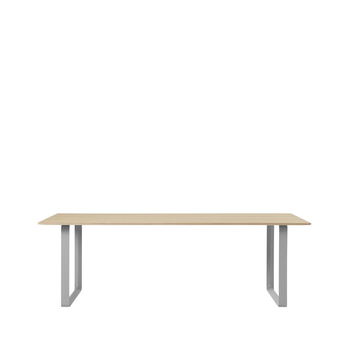 70/70 dining table 225x90 cm - Oak veneer-Plywood-Grey - Muuto