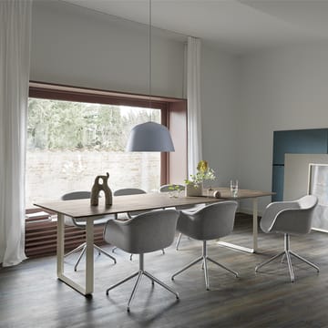 70/70 dining table 255x108 cm - Black linoleum-Plywood-White - Muuto