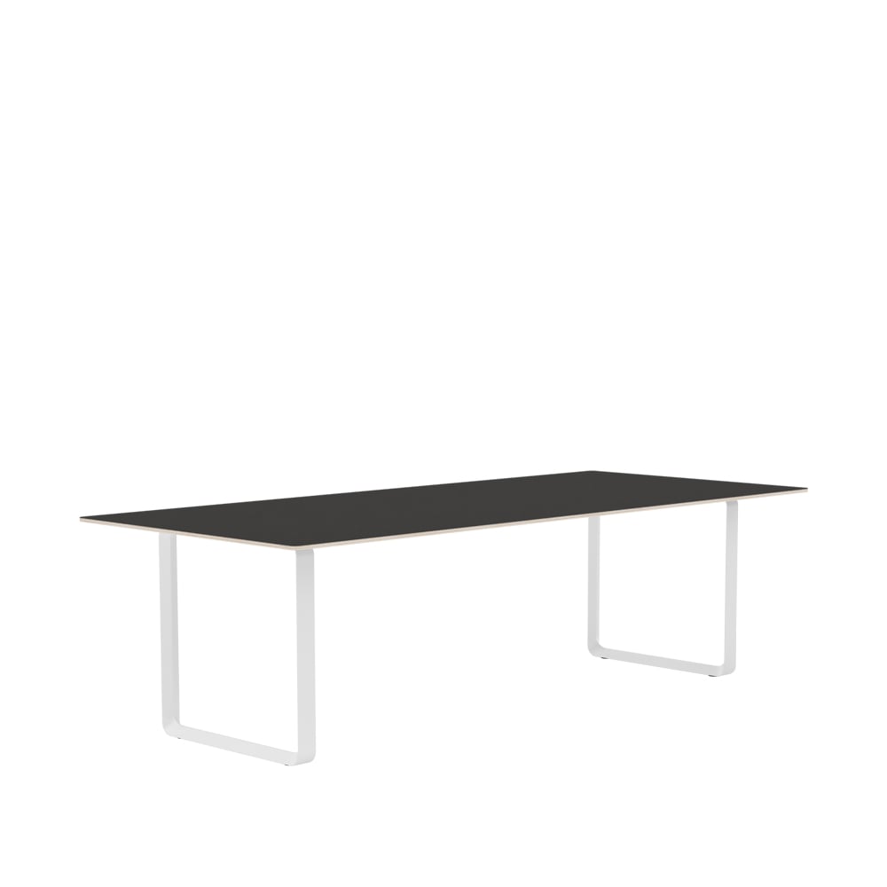 Muuto 70/70 dining table 255x108 cm Black linoleum-Plywood-White