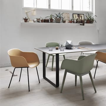 70/70 dining table 255x108 cm - Grey linoleum-Plywood-Grey - Muuto