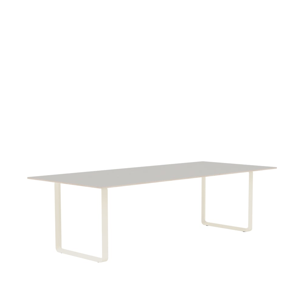 Muuto 70/70 dining table 255x108 cm Grey linoleum-Plywood-Sand