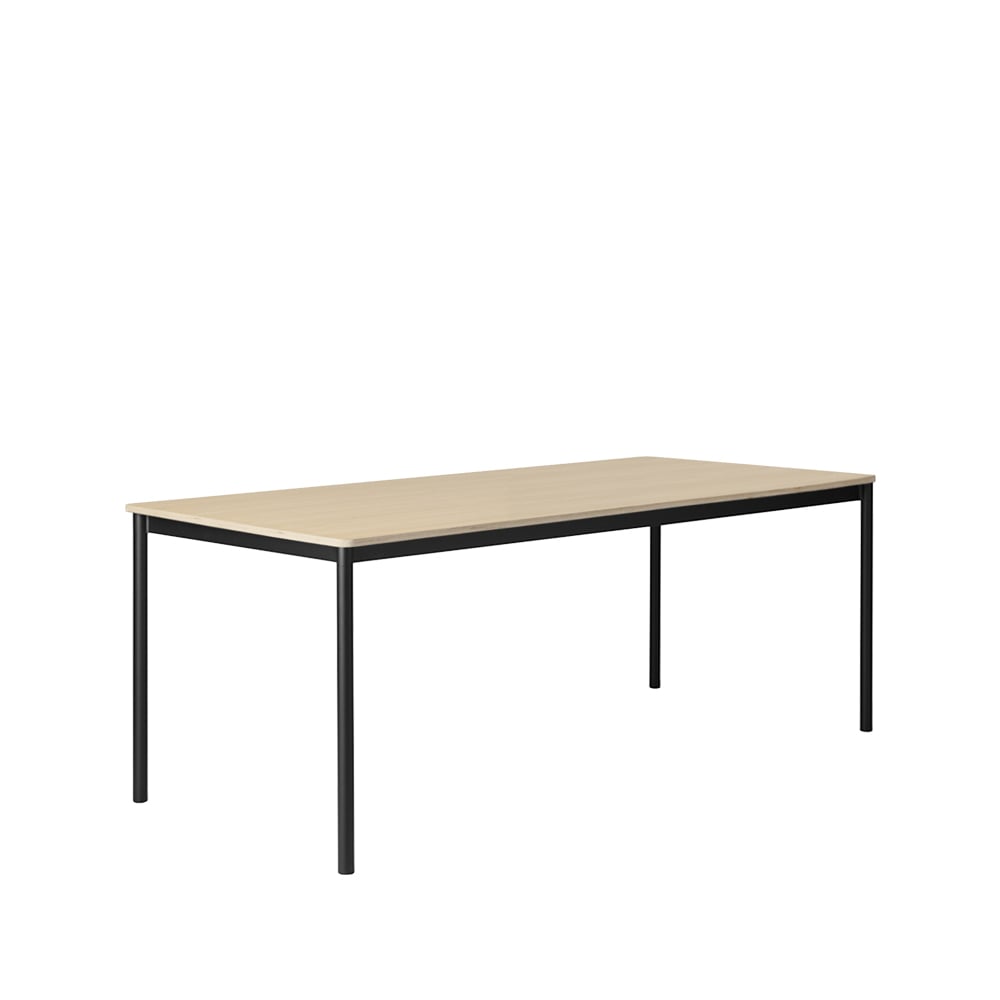 Muuto Base dining table Oak. black stand. plywood edge. 190x85cm