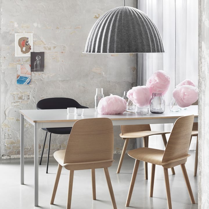 Base dining table, White. plywood edge. 250x90 cm Muuto