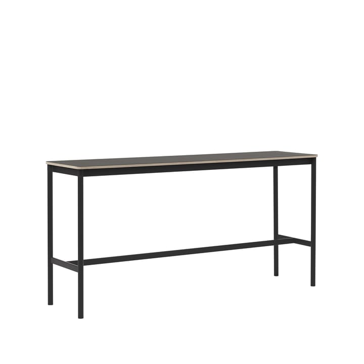 Base high bar table, Black linoleum, black legs, plywood edge, b50 l190 h95 Muuto