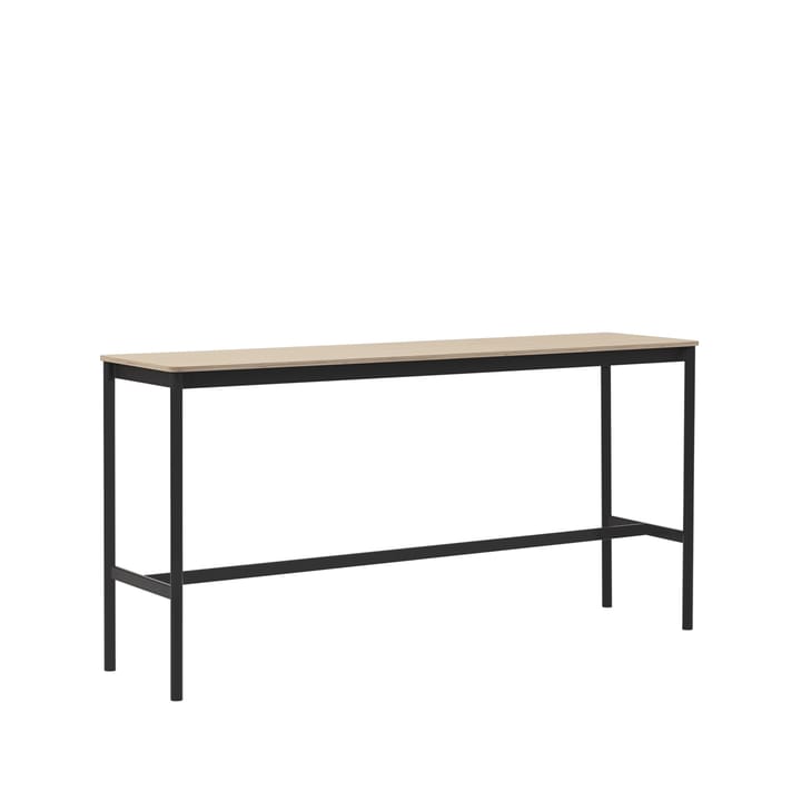 Base high bar table, Oak, black legs, plywood edge, b50 l190 h95 Muuto