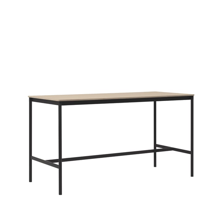 Base high bar table, Oak, black legs, plywood edge, b85 l190 h105 Muuto