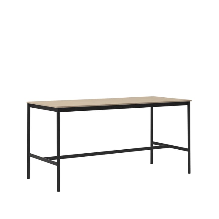 Base high bar table, Oak, black legs, plywood edge, b85 l190 h95 Muuto