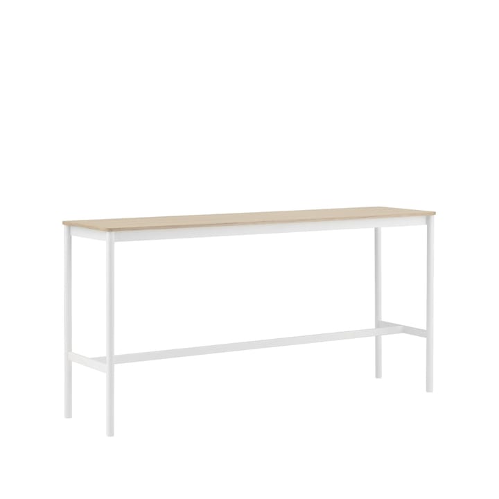 Base high bar table, Oak, white legs, plywood edge, b50 l190 h95 Muuto