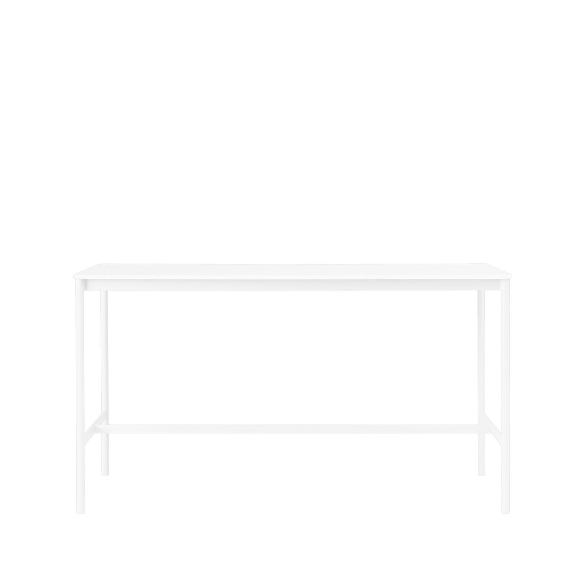 Muuto Base high bar table White laminate, white legs, abs edge, b85 l190 h105