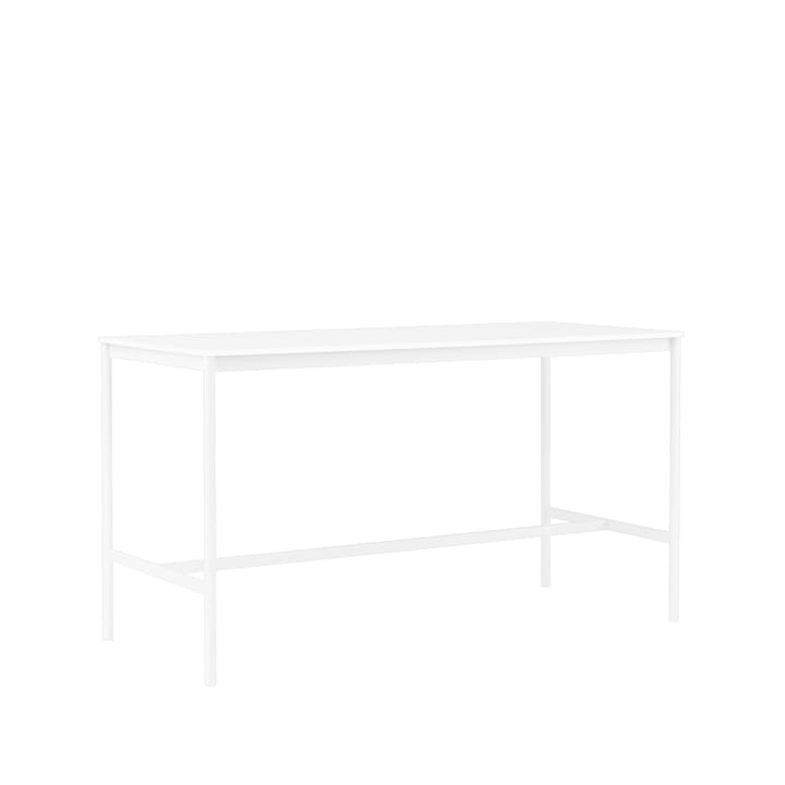 Base high bar table, White laminate, white legs, abs edge, b85 l190 h105 Muuto