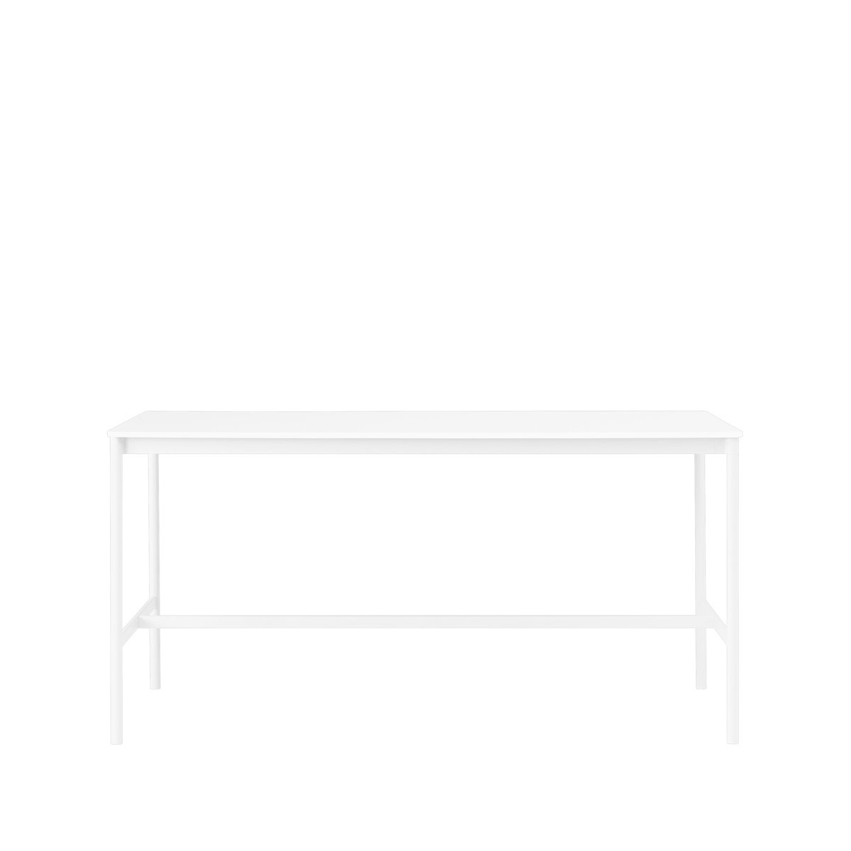 Muuto Base high bar table White laminate, white legs, abs edge, b85 l190 h95