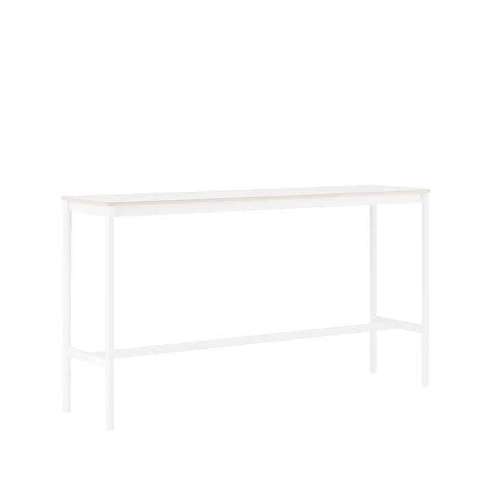 Base high bar table, White laminate, white legs, plywood edge, b50 l190 h105 Muuto