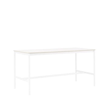 Base high bar table - White laminate, white legs, plywood edge, b85 l190 h95 - Muuto