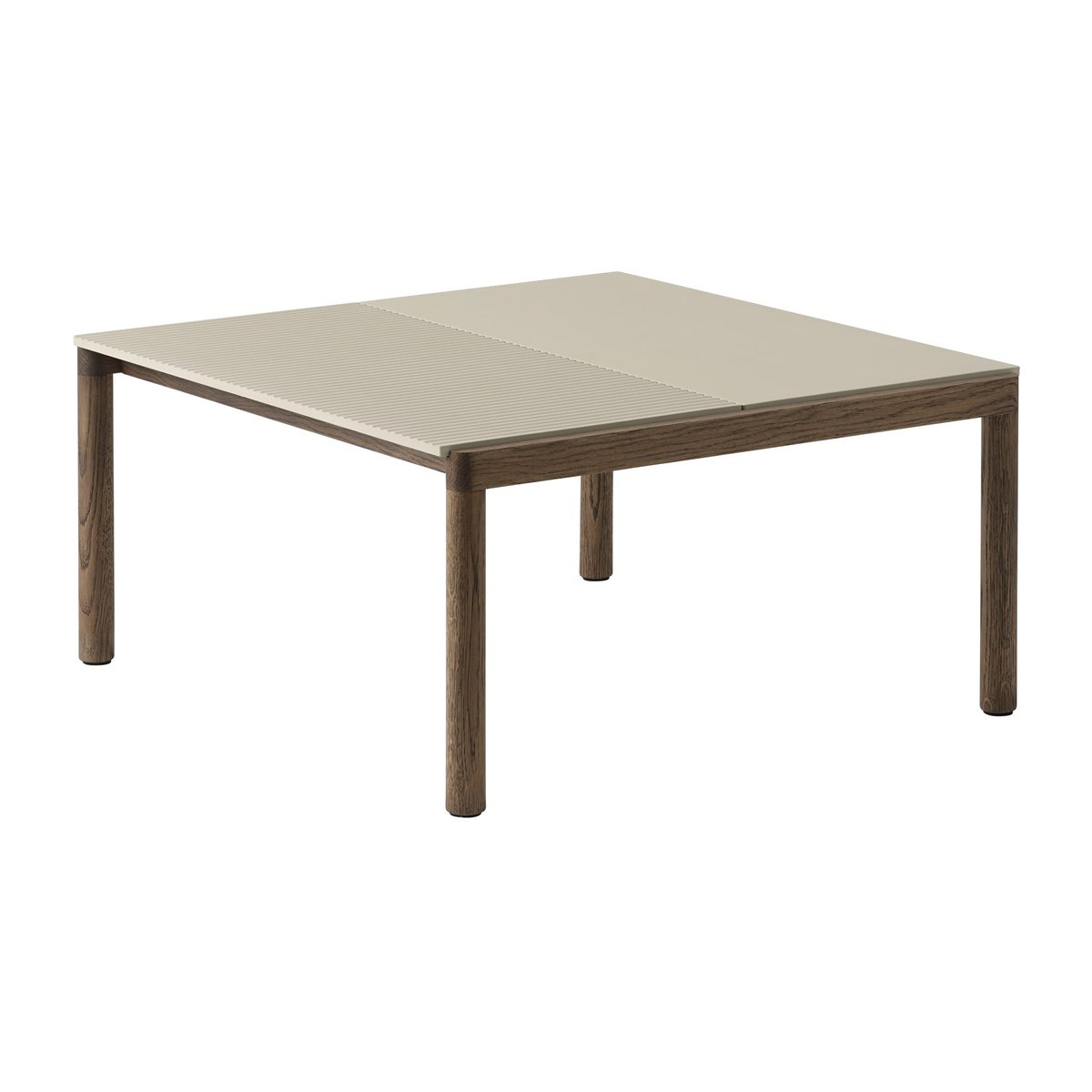 Muuto Couple 1 Plain-1 Wavy coffee table 80x84x40 cm Sand-dark oiled oak