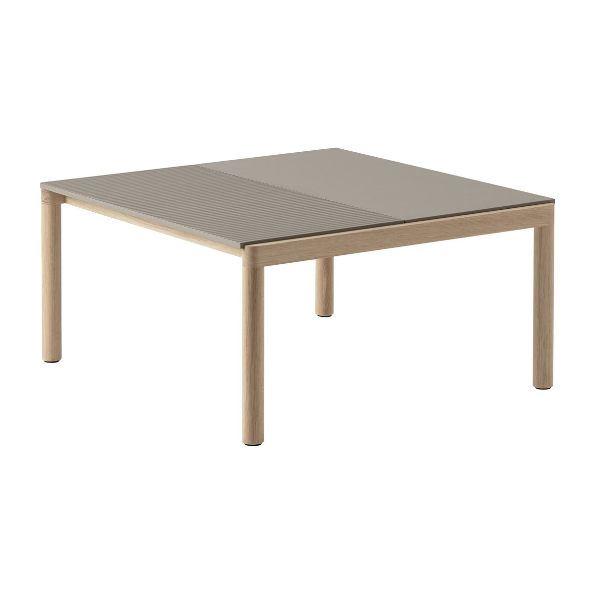 Muuto Couple 1 Plain-1 Wavy coffee table 80x84x40 cm Taupe-oak