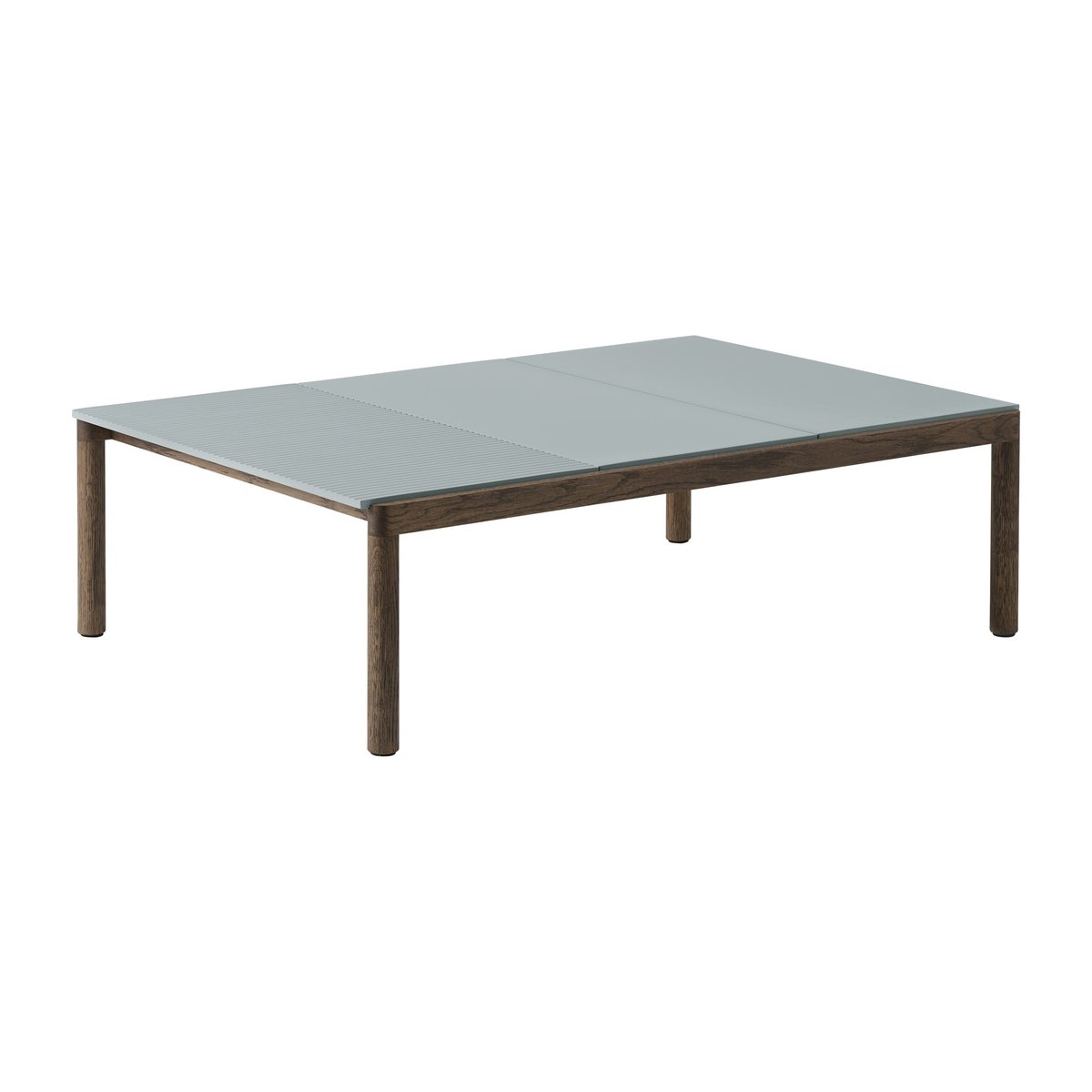 Muuto Couple 2 Plain-1 Wavy coffee table 120x84x35 cm Pale blue-dark oiled oak