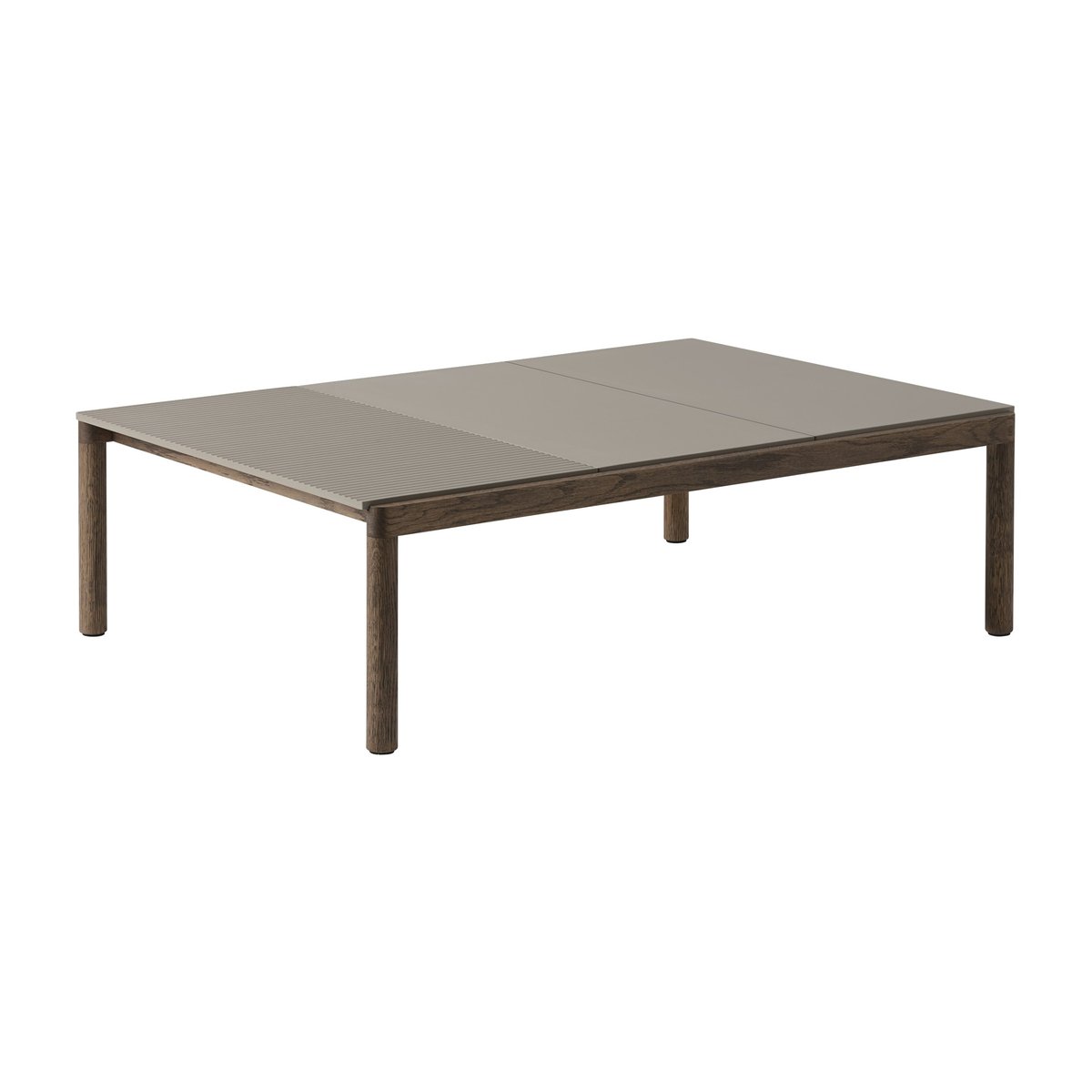 Muuto Couple 2 Plain-1 Wavy coffee table 120x84x35 cm Taupe-dark oiled oak