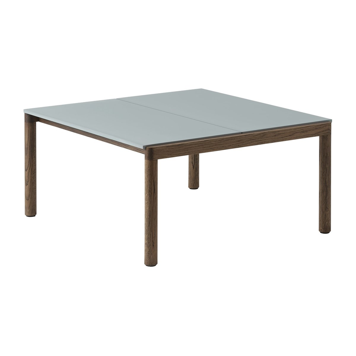 Muuto Couple 2 Plain coffee table 80x84x40 cm Pale blue-dark oiled oak