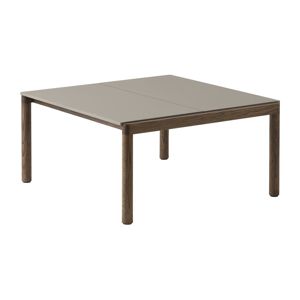 Muuto Couple 2 Plain coffee table 80x84x40 cm Taupe-dark oiled oak