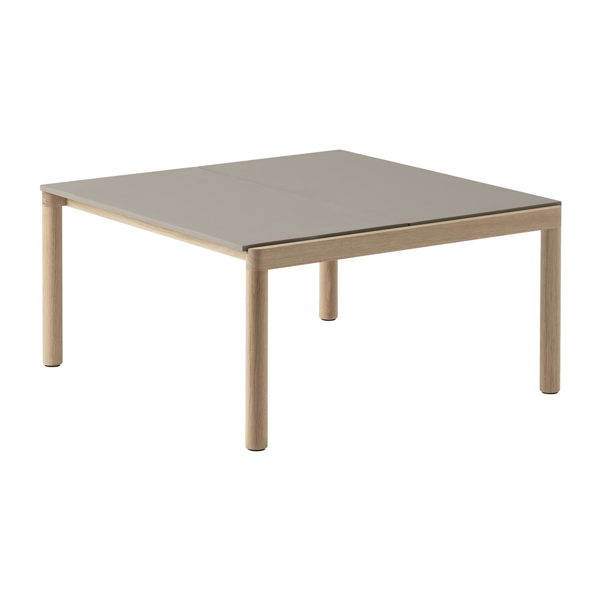 Muuto Couple 2 Plain coffee table 80x84x40 cm Taupe-oak