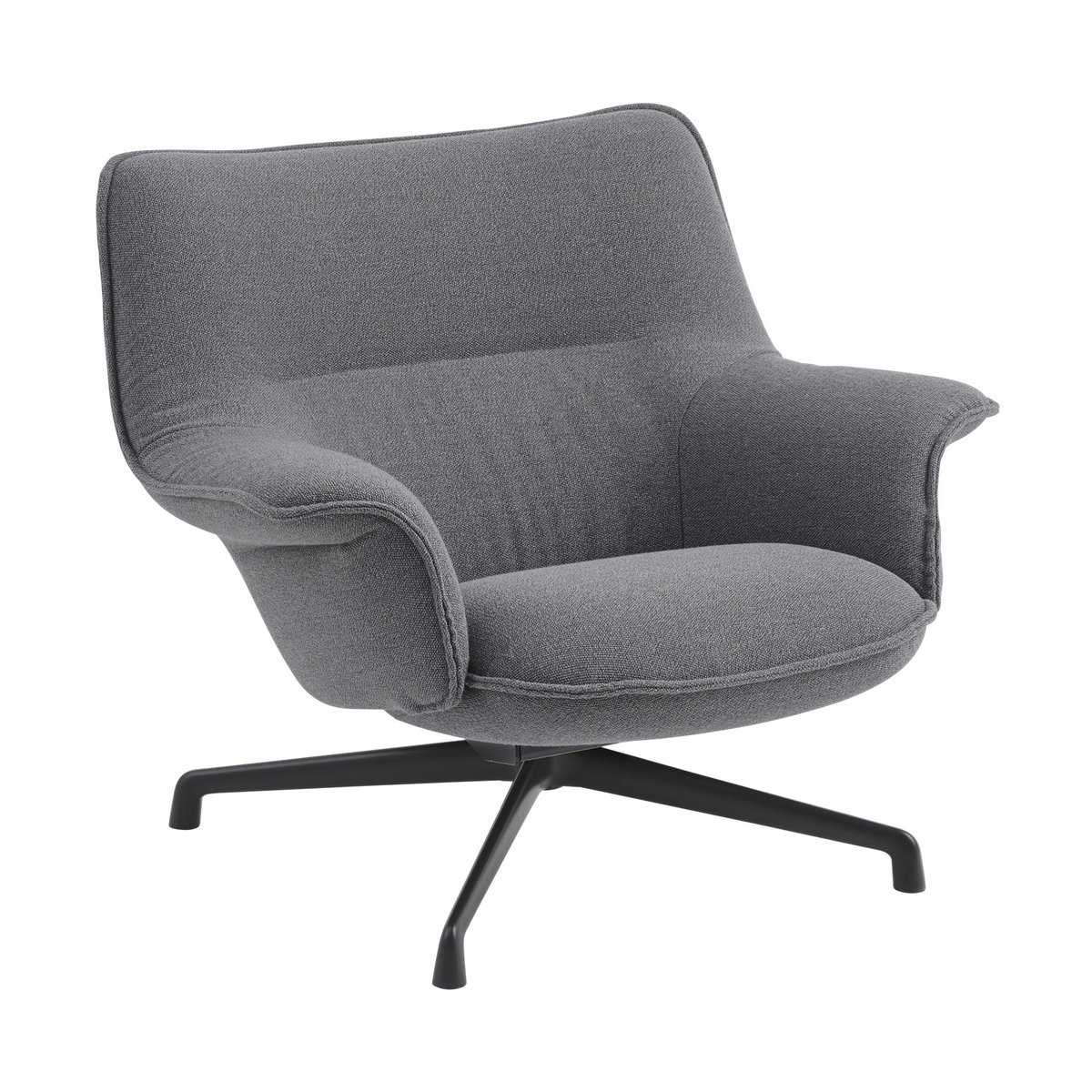 Muuto Doze armchair low swivel base Ocean 80-anthracite black