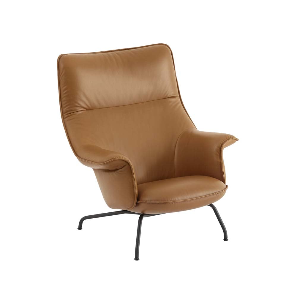 Muuto Doze armchair Refine leather cognac-Black