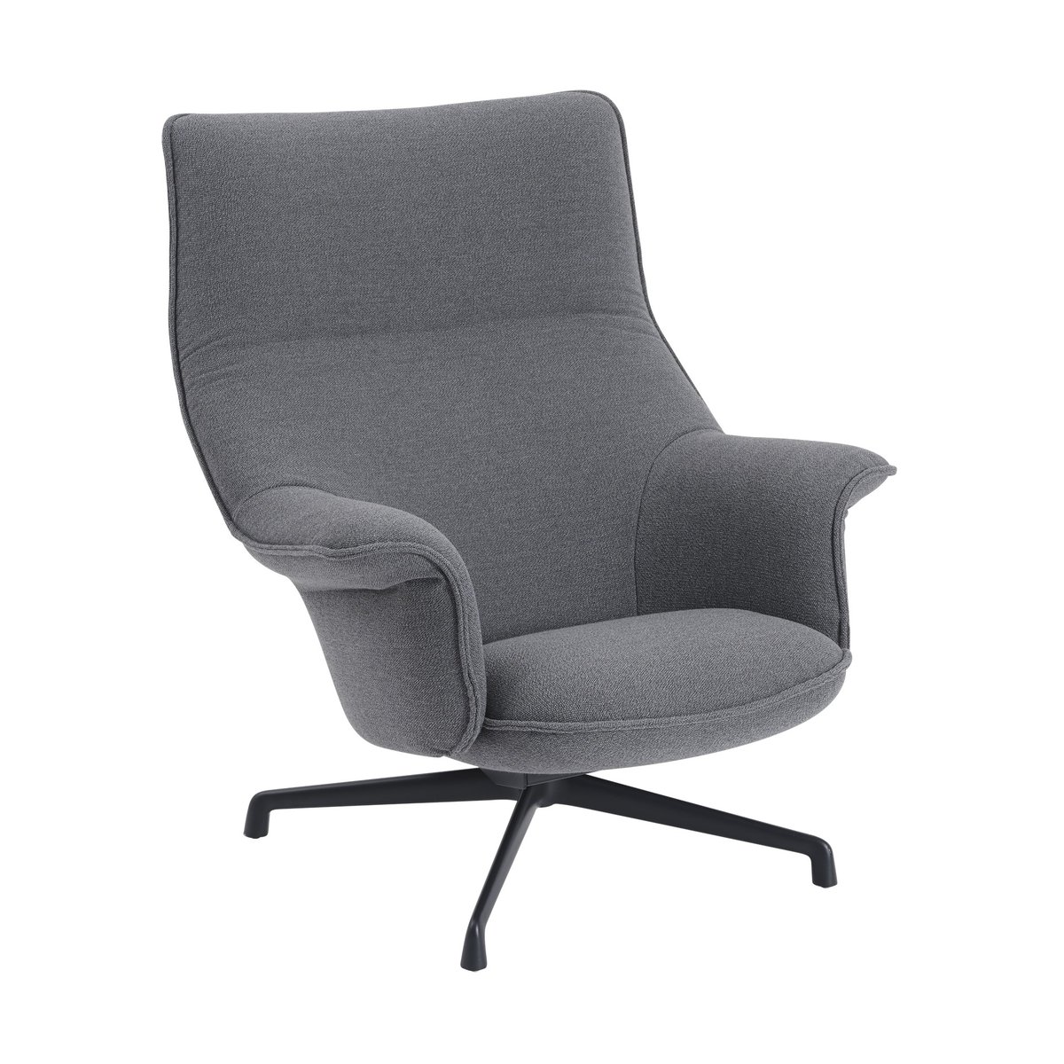 Muuto Doze armchair swivel base Ocean 80-anthracite black