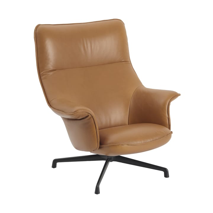 Doze armchair swivel base - Refine leather cognac-black - Muuto