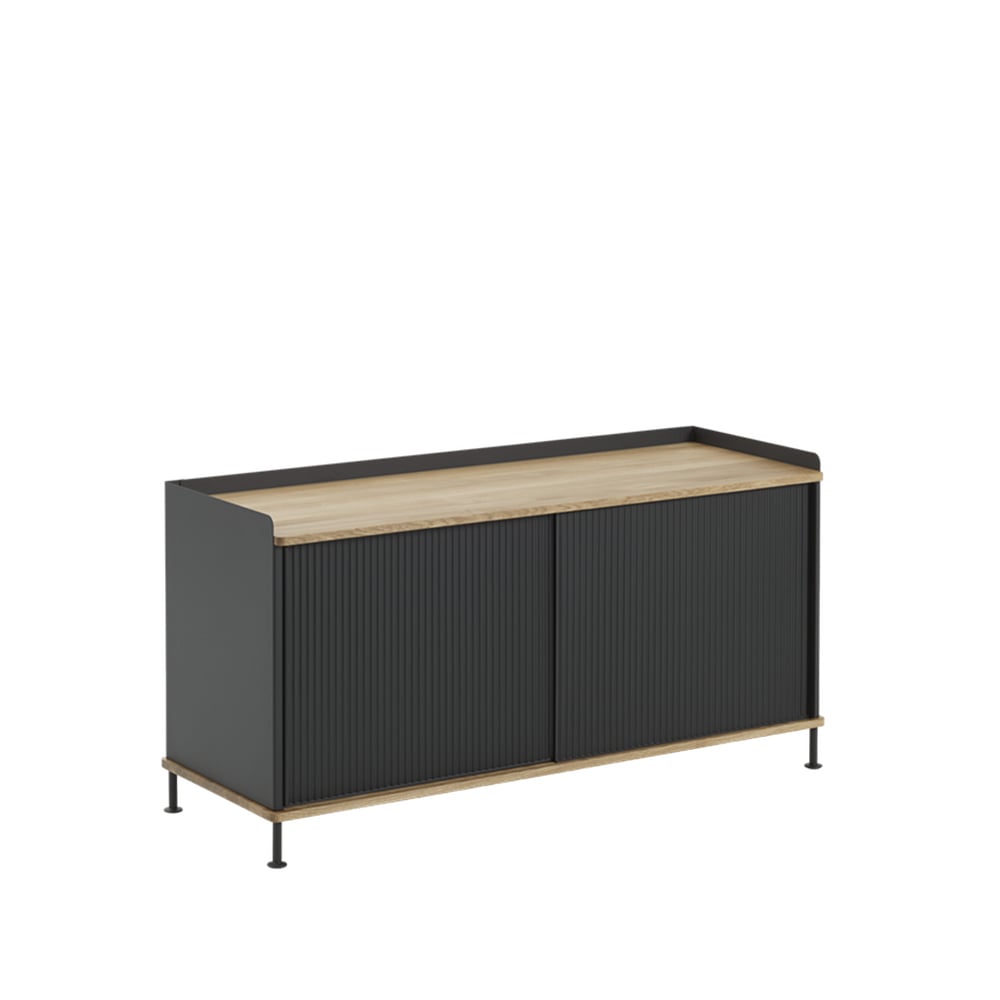 Muuto Enfold Low Side table Black-oak-metal