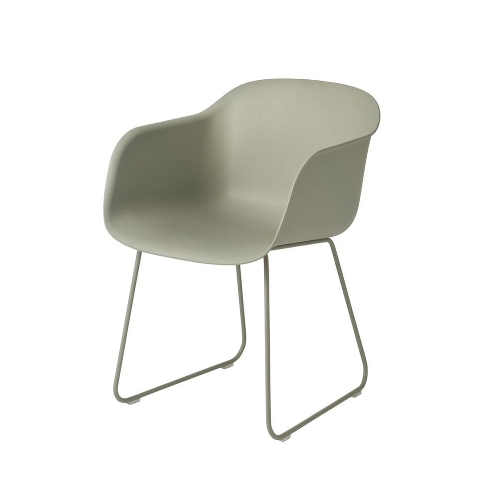 Muuto Fiber armchair sled base Dusty green, green sled base