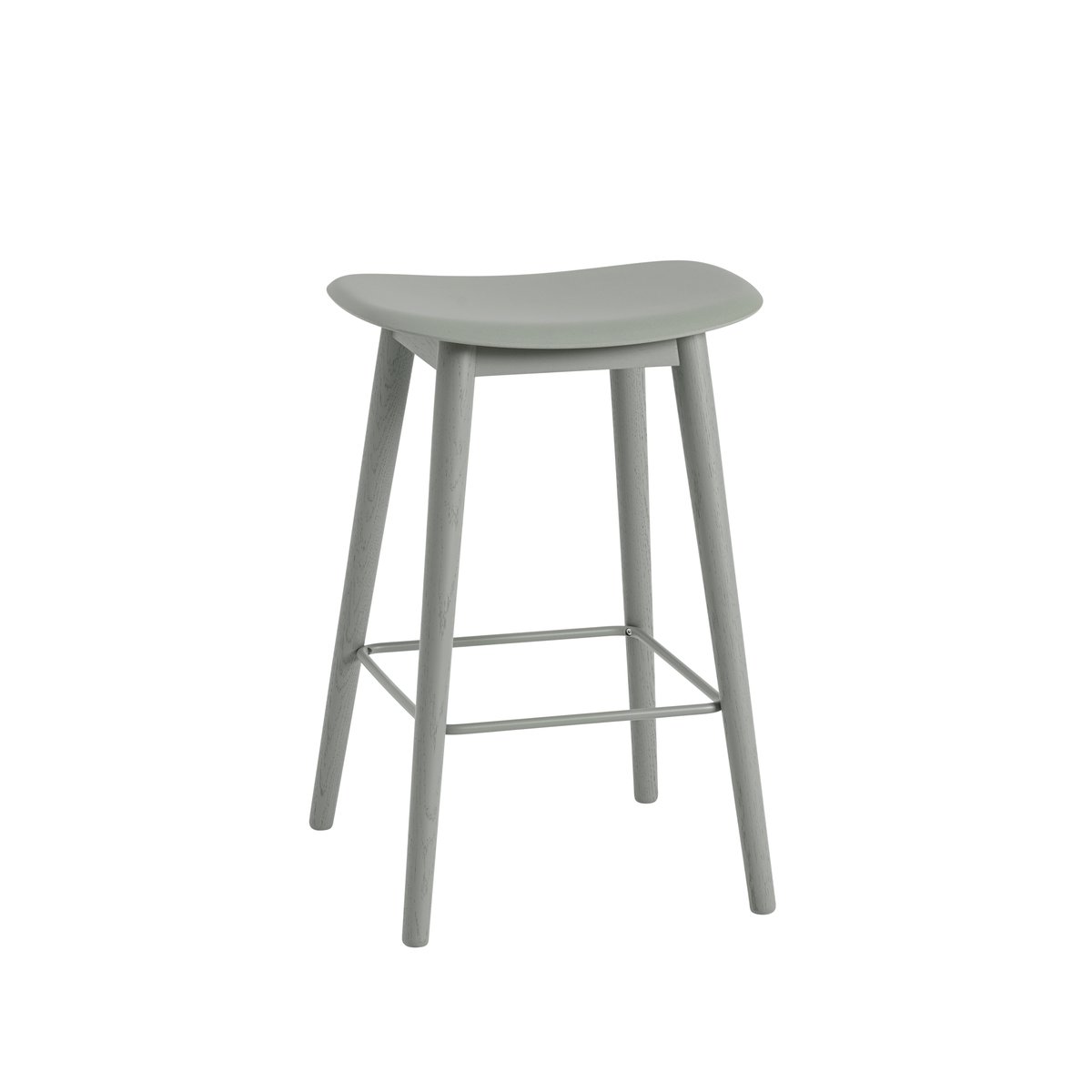 Muuto Fiber counter stool 65 cm Dusty green, green leg