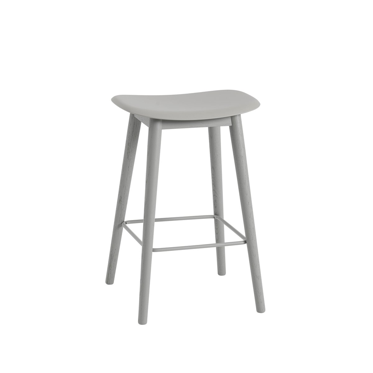 Muuto Fiber counter stool 65 cm Grey, grey legs