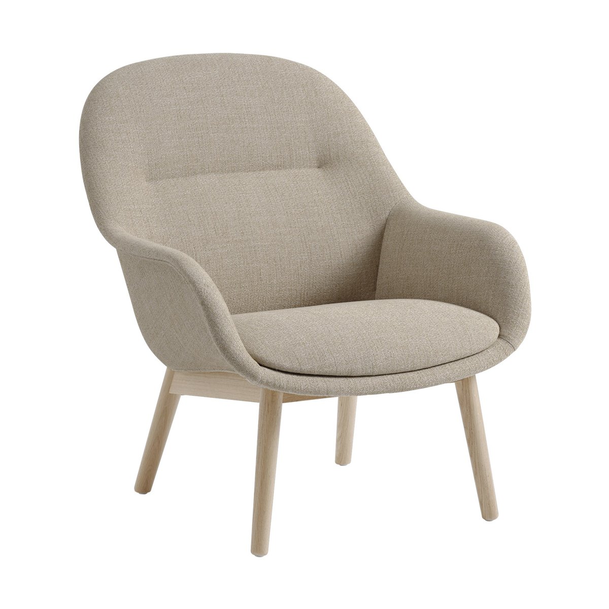 Muuto Fiber Lounge armchair with oak legs Ecriture 240-grey