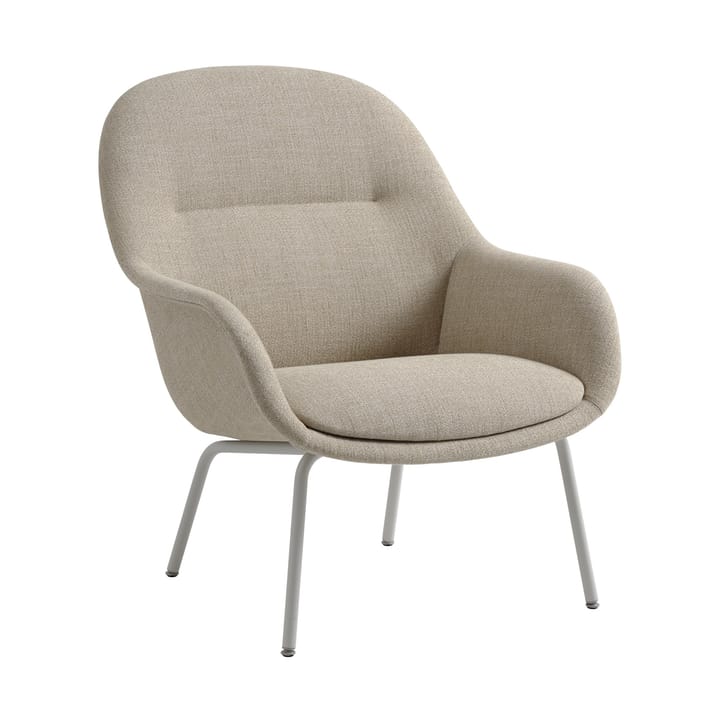 Fiber Lounge armchair with steel legs - Ecriture 240-grey - Muuto