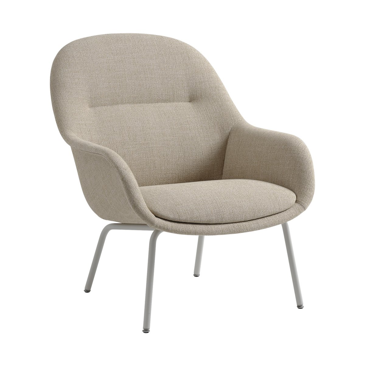 Muuto Fiber Lounge armchair with steel legs Ecriture 240-grey