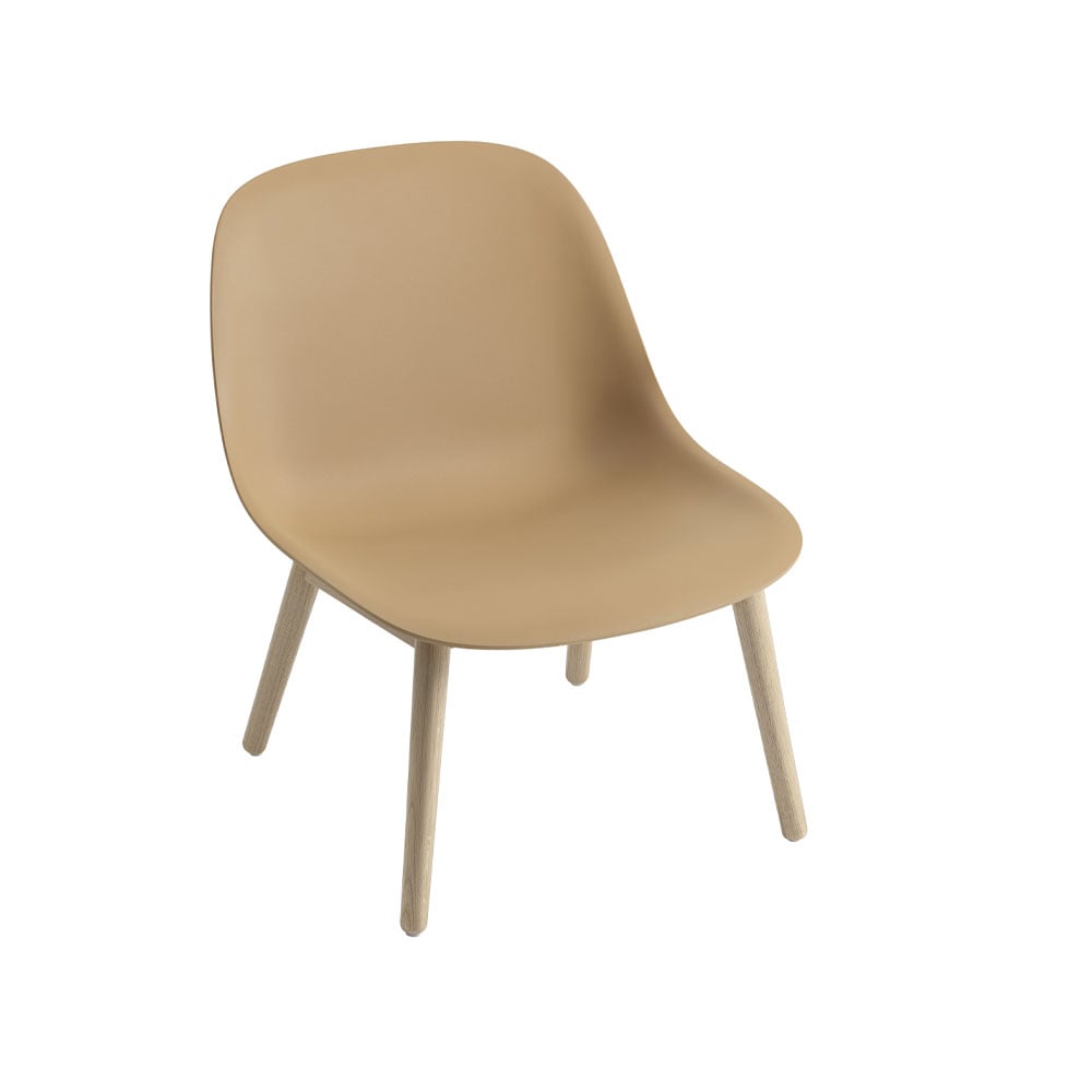 Muuto Fiber lounge chair wood base Ochre, oak legs